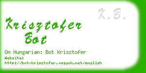 krisztofer bot business card